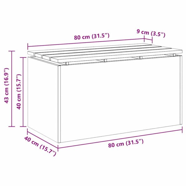 vidaXL Záhradná lavička Antracit 80 x 40 x 43 cm Oceľ – Obrázok 11