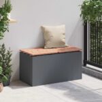 vidaXL Záhradná lavička Antracit 80 x 40 x 43 cm Oceľ – Obrázok 3