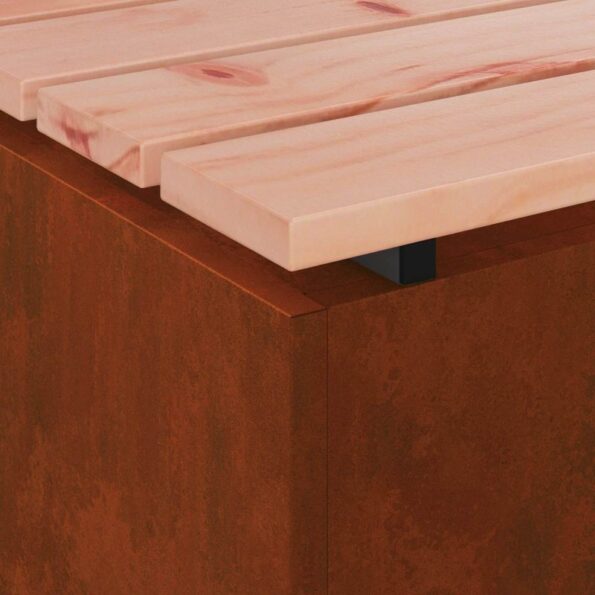 vidaXL Záhradná lavička Hrdzavý 100 x 40 x 43 cm – Obrázok 9