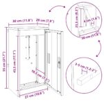 vidaXL poštová schránka Čierna 30 x 23 x 55 cm Oceľ – Obrázok 12