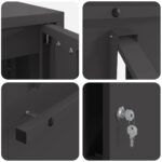 vidaXL poštová schránka Čierna 30 x 23 x 55 cm Oceľ – Obrázok 8