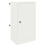 vidaXL poštová schránka s úložiskom Biela 30 x 20 x 55 cm Oceľ – Obrázok 2