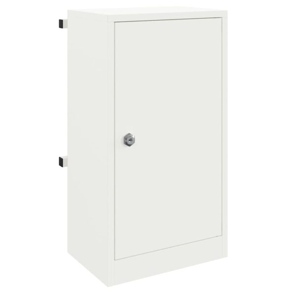 vidaXL poštová schránka s úložiskom Biela 30 x 20 x 55 cm Oceľ – Obrázok 2