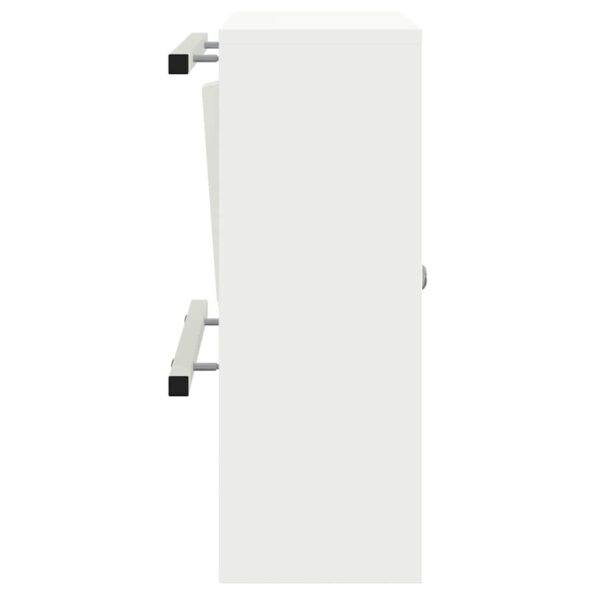 vidaXL poštová schránka s úložiskom Biela 30 x 20 x 55 cm Oceľ – Obrázok 6