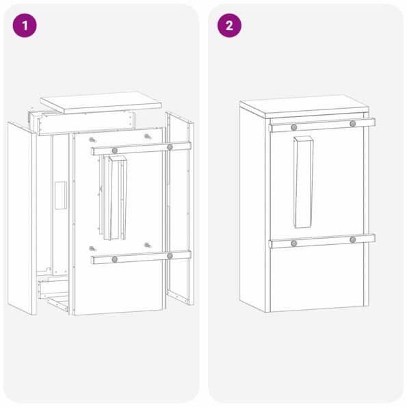 vidaXL poštová schránka s úložiskom Antracit 30 x 20 x 55 cm Oceľ – Obrázok 10