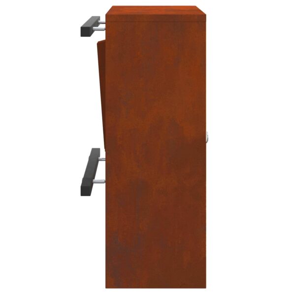 vidaXL poštová schránka s úložiskom s dverami Hrdzavý 30 x 20 x 55 cm – Obrázok 5