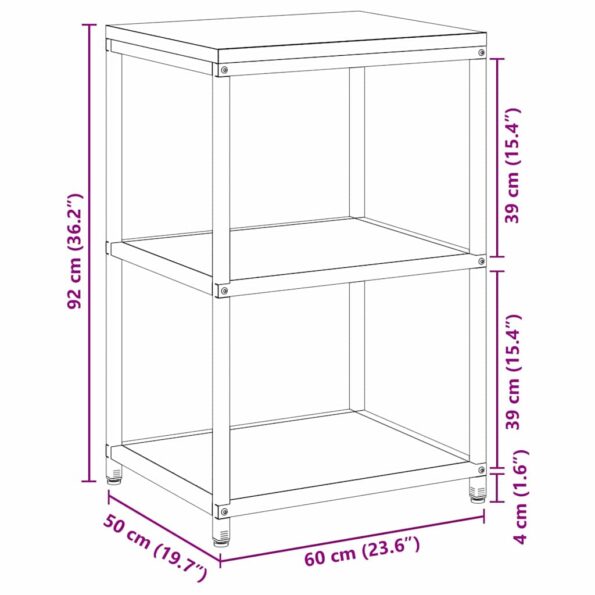 vidaXL Kuchynská úložná polica Antracitová 60 x 50 x 92 cm Oceľ – Obrázok 13