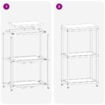 vidaXL Kuchynská úložná polica Antracitová 60 x 50 x 92 cm Oceľ – Obrázok 10