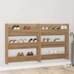 vidaXL Nástenné botníky s poličkou Iný s úložiskom 2 pcs dub artisan 60 x 18 x 60 cm