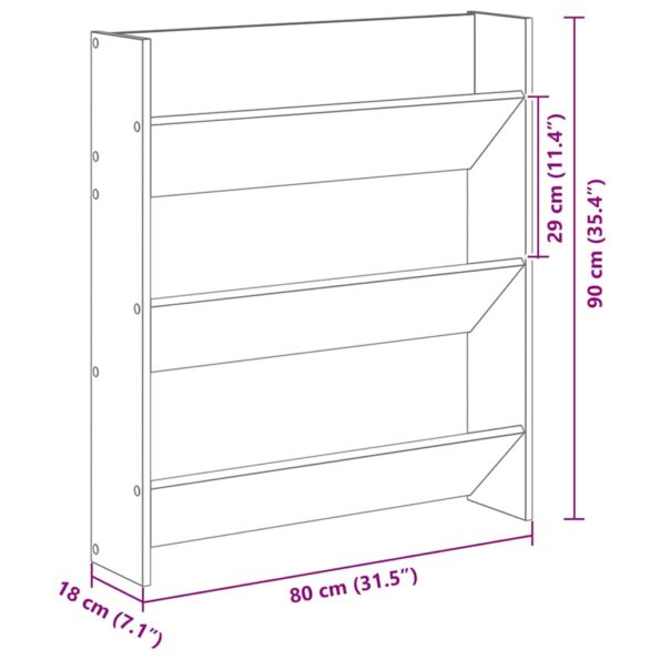 vidaXL Nástenné botníky s poličkou Iný s úložiskom 2 pcs dub artisan 60 x 18 x 60 cm – Obrázok 11