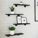 vidaXL Polica na knihy 4 pcs Čierna 40 x 10 x 1,5 cm Kompozitné drevo
