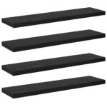 vidaXL Polica na knihy 4 pcs Čierna 40 x 10 x 1,5 cm Kompozitné drevo – Obrázok 2