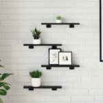 vidaXL Polica na knihy 4 pcs Čierna 40 x 10 x 1,5 cm Kompozitné drevo – Obrázok 3