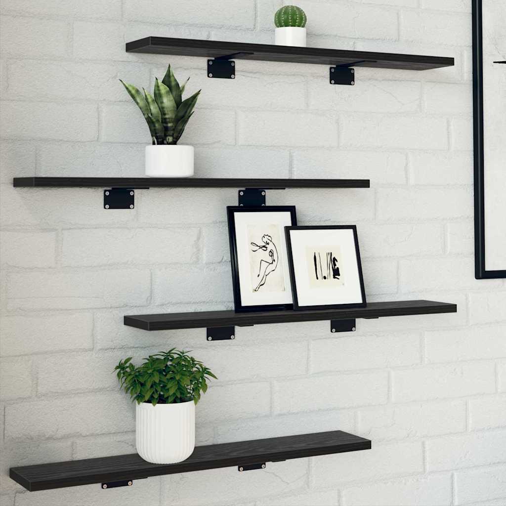 875051_1.jpg vidaXL Polica na knihy 4 pcs Čierny 60 x 10 x 1,5 cm Kompozitné drevo – Obrázok 1