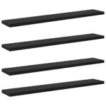 vidaXL Polica na knihy 4 pcs Čierny 60 x 10 x 1,5 cm Kompozitné drevo – Obrázok 2