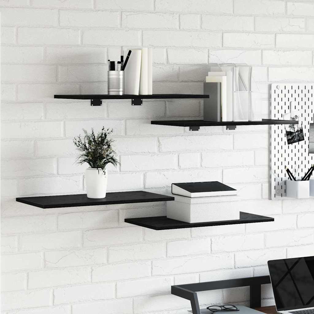 875053_1.jpg vidaXL Polica na knihy 4 pcs Čierna 60 x 30 x 1,5 cm Kompozitné drevo – Obrázok 1