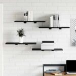 vidaXL Polica na knihy 4 pcs Čierna 60 x 30 x 1,5 cm Kompozitné drevo – Obrázok 3