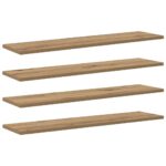 vidaXL Polica na knihy 4 pcs Hnedá 80 x 20 x 1,5 cm Kompozitné drevo – Obrázok 2