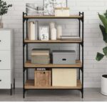 vidaXL Polica na knihy 4 pcs Hnedá 80 x 40 x 1,5 cm Kompozitné drevo