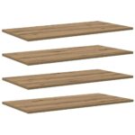 vidaXL Polica na knihy 4 pcs Hnedá 80 x 40 x 1,5 cm Kompozitné drevo – Obrázok 2