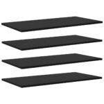 vidaXL Polica na knihy 4 pcs Čierna 80 x 40 x 1,5 cm Kompozitné drevo – Obrázok 2