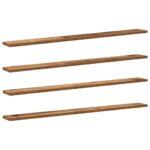 vidaXL Polica na knihy 4 pcs Hnedá 100 x 10 x 1,5 cm Kompozitné drevo – Obrázok 2