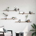 vidaXL Polica na knihy 4 pcs Hnedá 100 x 10 x 1,5 cm Kompozitné drevo – Obrázok 3