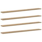 vidaXL Polica na knihy 4 pcs Hnedá 100 x 10 x 1,5 cm Kompozitné drevo – Obrázok 2