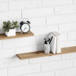vidaXL Polica na knihy 4 pcs Hnedá 100 x 10 x 1,5 cm Kompozitné drevo – Obrázok 4