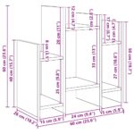 vidaXL Bočná skrinka dub artisan 60 x 26 x 60 cm Kompozitné drevo – Obrázok 8