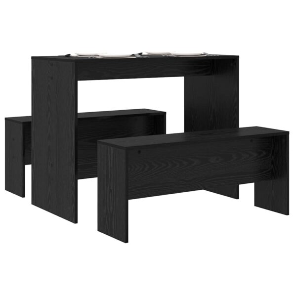 vidaXL Jedálenská súprava 2 pcs Čierny dub Kompozitné drevo – Obrázok 3