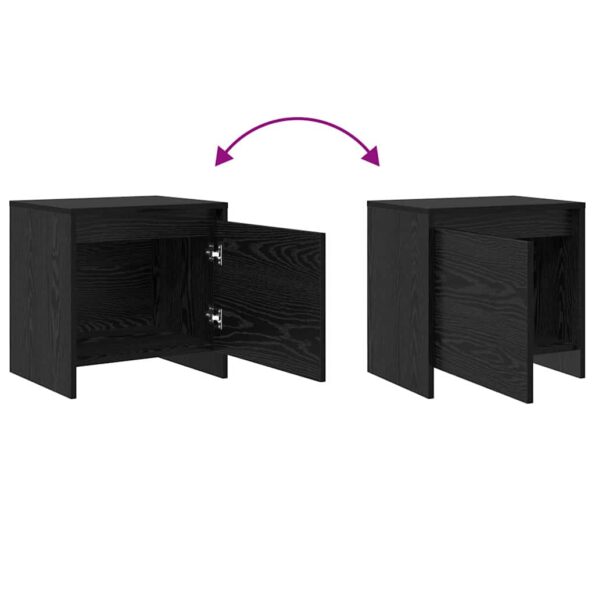 vidaXL Nočný stolík Čierny dub 45 x 34 x 44.5 cm Kompozitné drevo – Obrázok 11