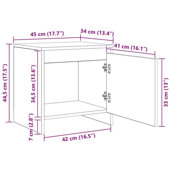 vidaXL Nočný stolík Čierny dub 45 x 34 x 44.5 cm Kompozitné drevo – Obrázok 13