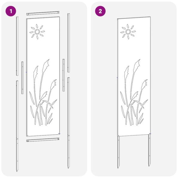 vidaXL Záhradný dekoratívny panel Čierna 32 x 140 cm – Obrázok 4