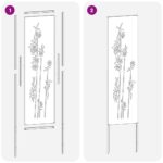 vidaXL Záhradná clona na súkromie Kvetinový Antracit 32 x 140 cm – Obrázok 8