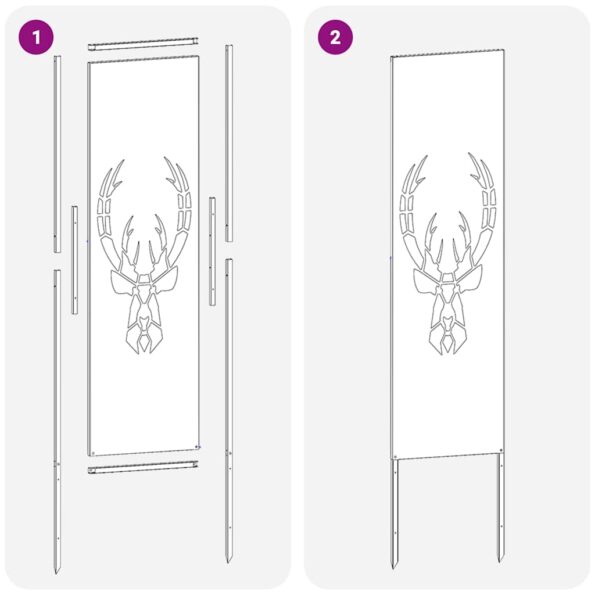 vidaXL Záhradný dekoratívny panel Čierna 32 x 140 cm – Obrázok 8