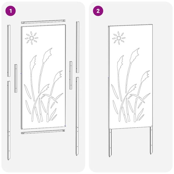 vidaXL Záhradný dekoratívny panel Strieborná 50 x 140 cm – Obrázok 8