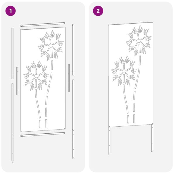 vidaXL Záhradný dekoratívny panel Strieborná 50 x 140 cm – Obrázok 6