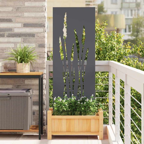 876310_1.jpg vidaXL Záhradná clona na súkromie Kvetinový Antracit 50 x 140 cm – Obrázok 1