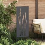vidaXL Záhradná clona na súkromie Kvetinový Antracit 50 x 140 cm – Obrázok 3