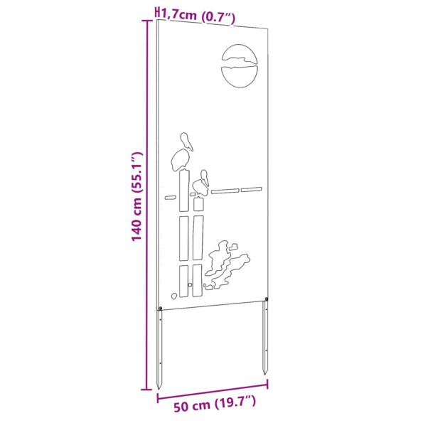 vidaXL Záhradná clona na súkromie Rezací Hrdzavý 50 x 140 cm – Obrázok 10