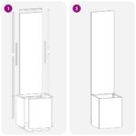 vidaXL Záhradný Kvetináč s Dekoratívnym Panelom Biela 32 x 140 cm – Obrázok 9