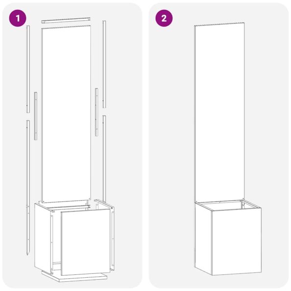 vidaXL Záhradný Kvetináč s Dekoratívnym Panelom Biela 32 x 140 cm – Obrázok 9
