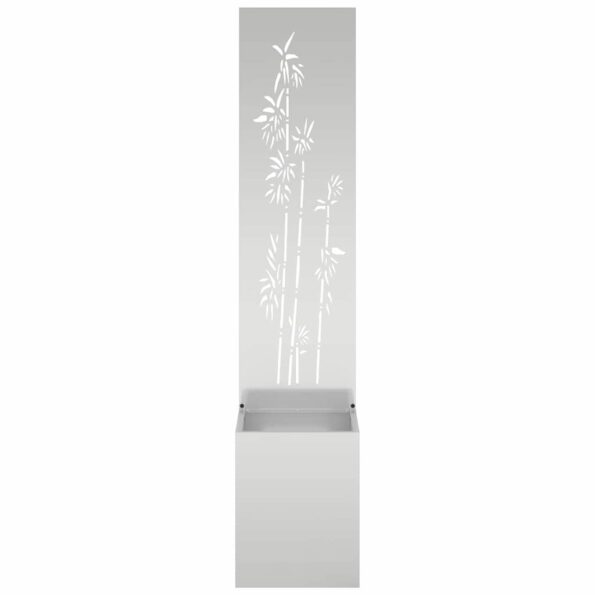 vidaXL Záhradný Kvetináč s Dekoratívnym Panelom Strieborná 32 x 140 cm – Obrázok 5