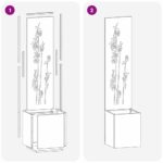 vidaXL Záhradný Kvetináč s Dekoratívnym Panelom Strieborná 32 x 140 cm – Obrázok 9