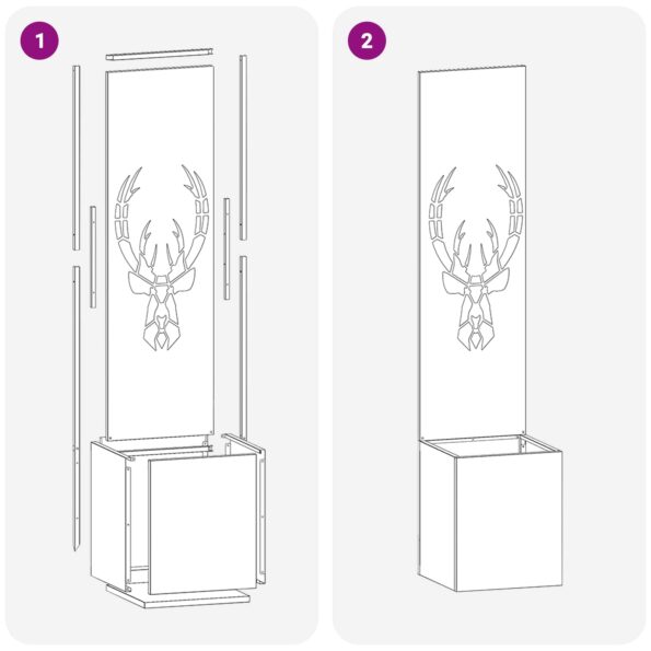 vidaXL Záhradný Kvetináč s Dekoratívnym Panelom Hrdzavý 32 x 140 cm – Obrázok 11