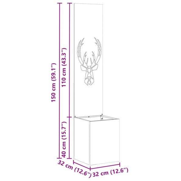 vidaXL Záhradný Kvetináč s Dekoratívnym Panelom Hrdzavý 32 x 140 cm – Obrázok 13