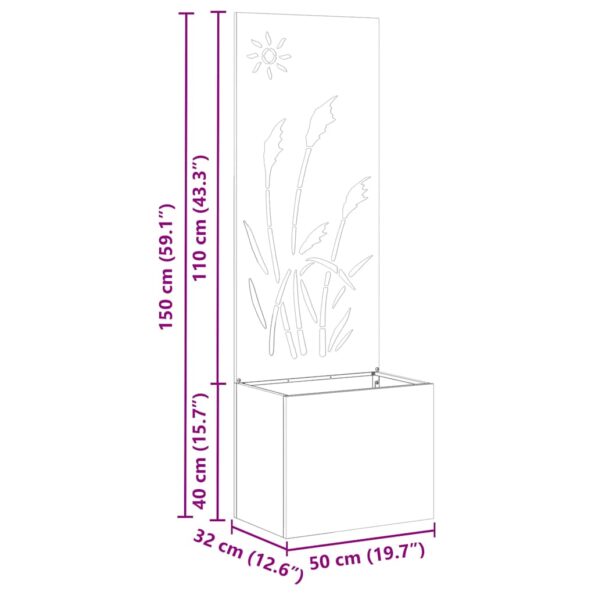 vidaXL Záhradný Kvetináč s Dekoratívnym Panelom Čierna 50 x 140 cm – Obrázok 11