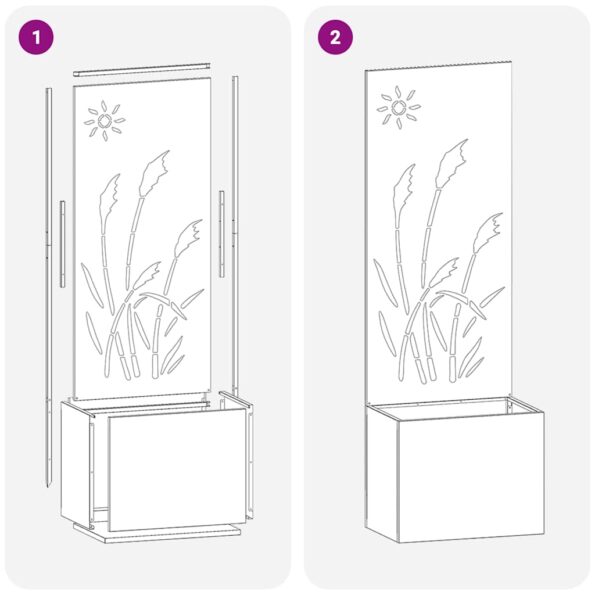 vidaXL Záhradný Kvetináč s Dekoratívnym Panelom Čierna 50 x 140 cm – Obrázok 9