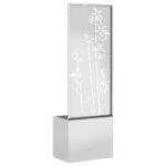 vidaXL Záhradný Kvetináč s Dekoratívnym Panelom Strieborná 50 x 140 cm – Obrázok 5